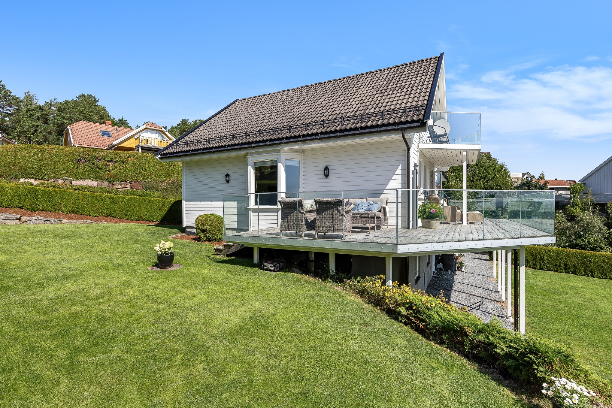 Modern Exterior with Deck — HDR Blending + Sky Replacement | Real Estate Photo Editing by Mast Creations